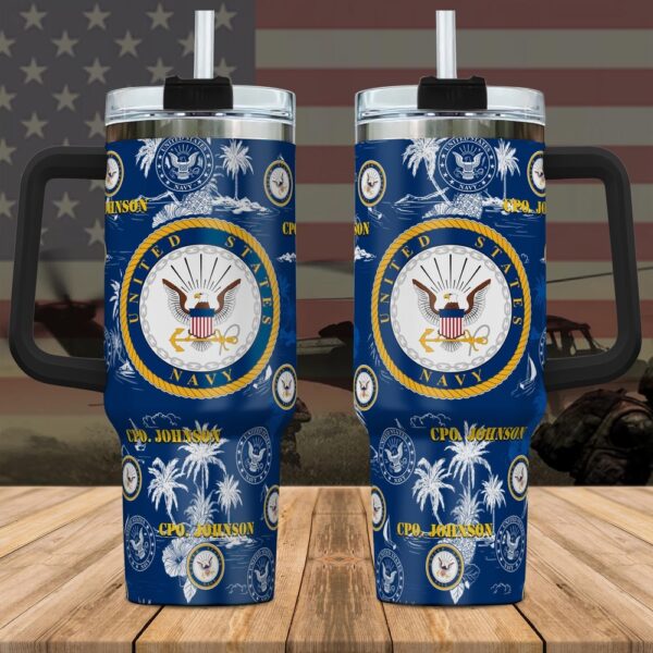 US Navy Custom Name Stanley Tumbler 40Oz, Veteran Tumbler, Military Tumbler