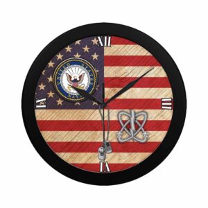 US Navy Electronics Warfare Technician Navy EW Wall Clock Military Clocks 24 Hour Clocks 2 f54awk.jpg
