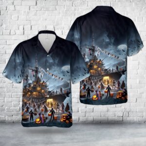 US Navy Ships Halloween Hawaiian Shirt, Halloween…