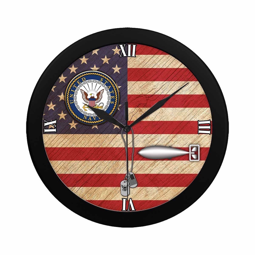 US Navy Torpedoman’s mate Navy TM Wall Clock, Military Clocks, 24 Hour Clocks