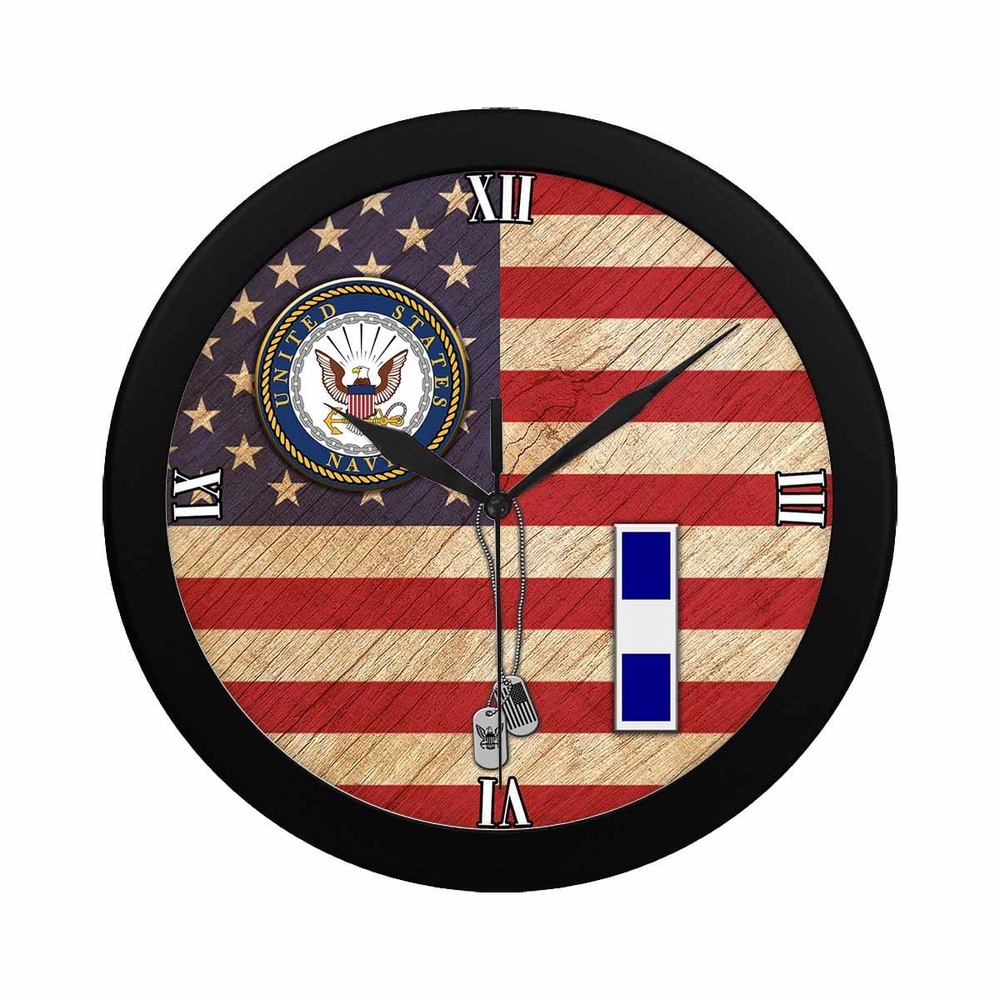 US Navy W-3 Chief Warrant Officer 3 W3 CW3 Warrant Officer Wall Clock, Military Clocks, 24 Hour Clocks