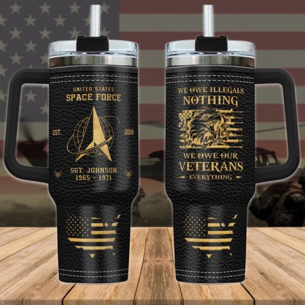 US Space Force Military Custom Name Rank And Year Stanley Tumbler 40Oz, Veteran Tumbler, Military Tumbler