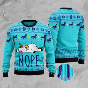 Unicorn Nope Ugly Christmas Sweater, Christmas Sweater,…