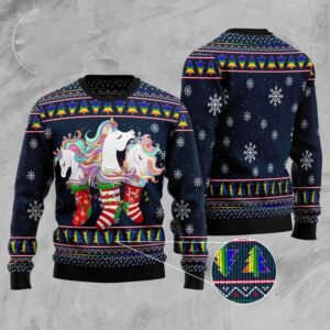 Unicorn Socks Xmas Ugly Christmas Sweater, Christmas…
