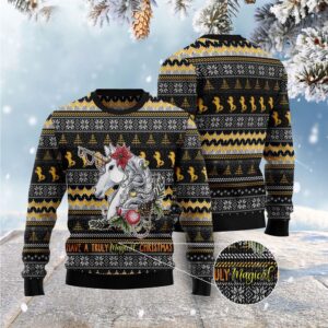 Unicorn Truly Magical Christmas Ugly Christmas Sweater,…