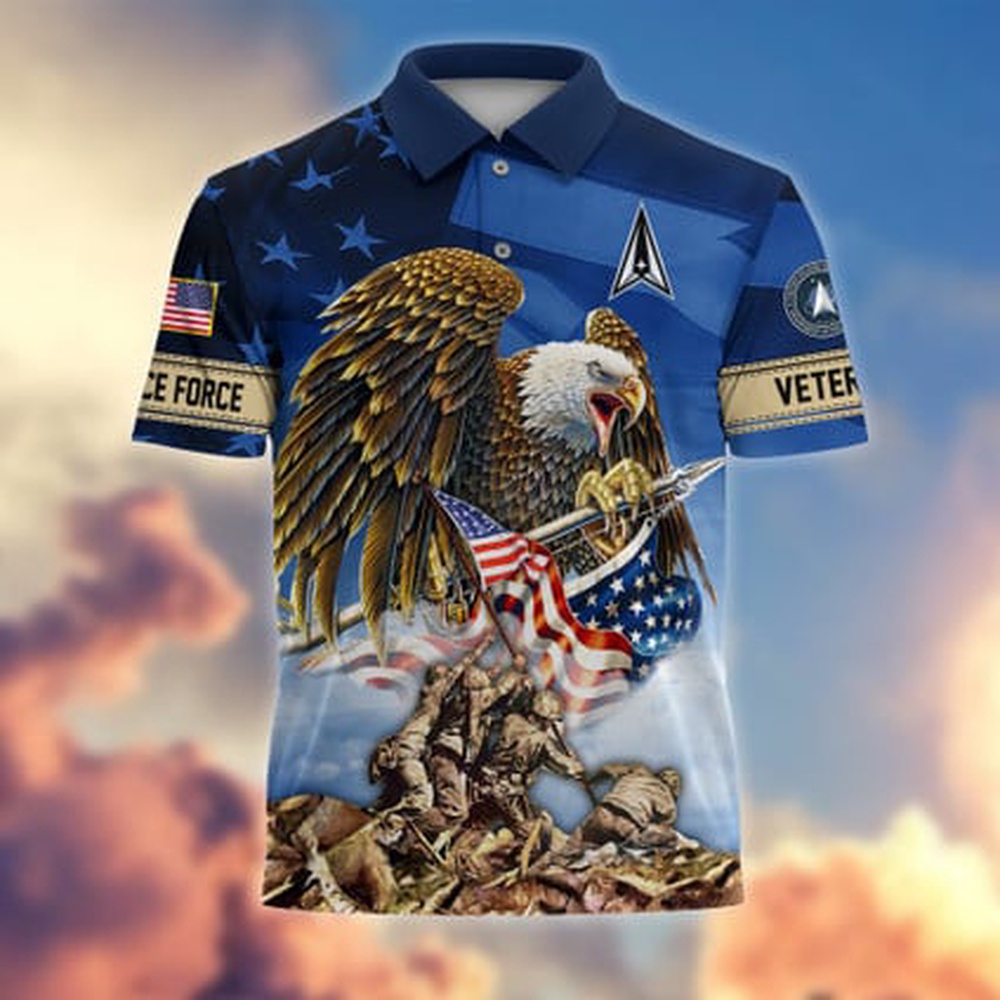 Veteran Polo Shirt, American Pride US Space Force Veterans Polo Shirt Veteran Polo Shirt, American Pride US Space Force Veterans Polo Shirt