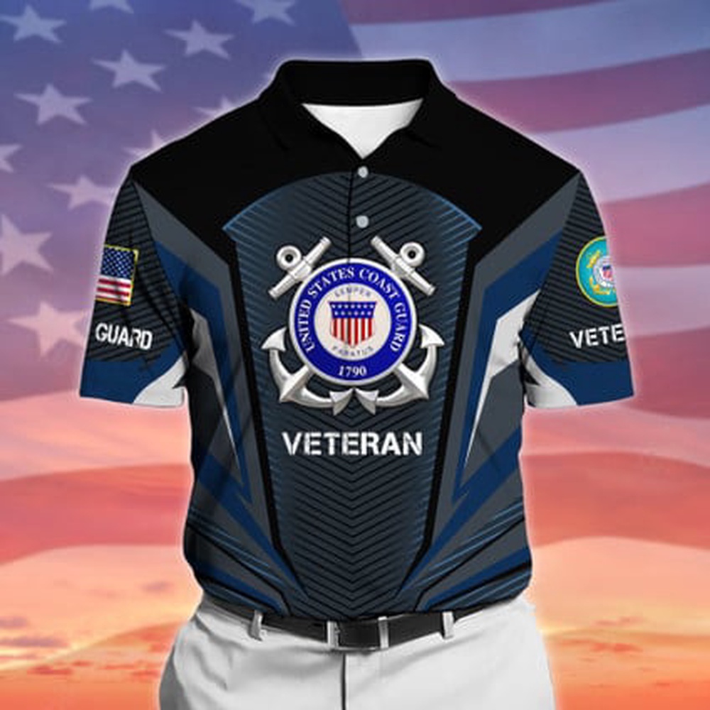 Veteran Polo Shirt, Proudly Served US Coast Guard Veteran Polo Shirt