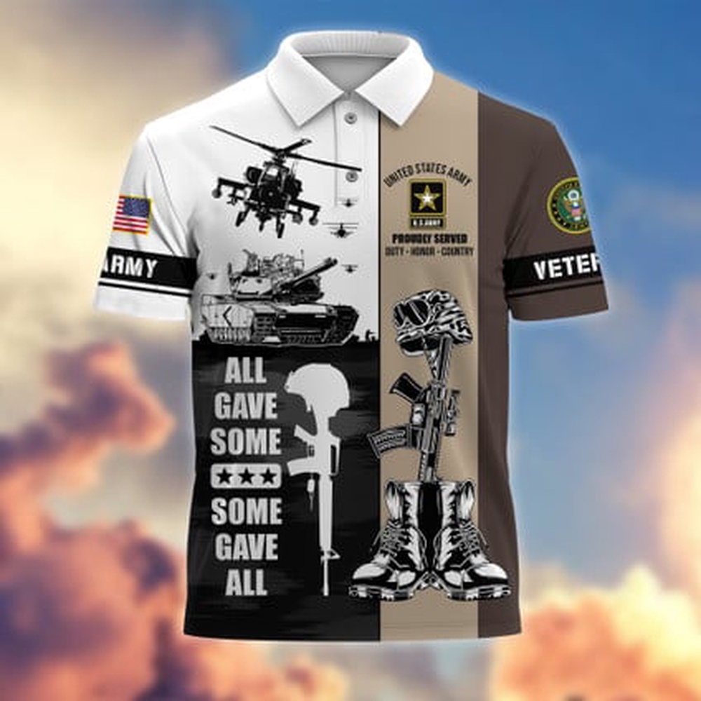 Veteran Polo Shirt, Us Army Veteran Polo Shirts, All Gave Some Some Gave All US Army Veterans Polo Shirt