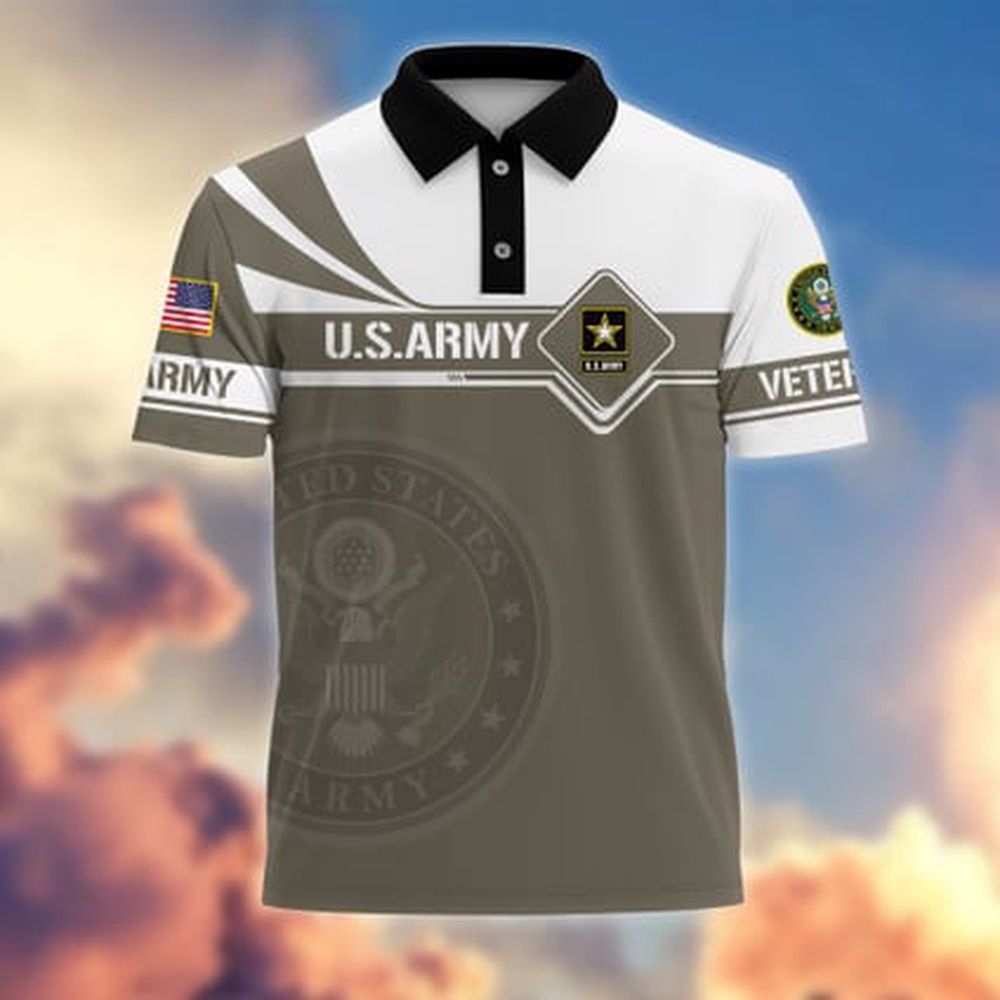 Veteran Polo Shirt, Us Army Veteran Polo Shirts, Honoring All Who Served US Army National Guard Veterans Polo Shirt
