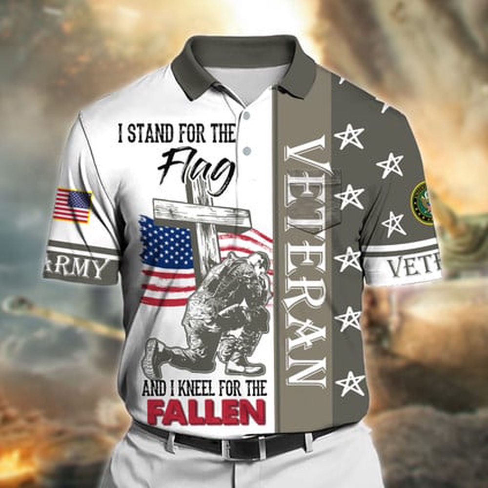 Veteran Polo Shirt, Us Army Veteran Polo Shirts, I Stand For The Flag And I Kneel For The Fallen US Army Veterans Polo Shir Veteran Polo Shirt, Us Army Veteran Polo Shirts, I Stand For The Flag And I Kneel For The Fallen US Army Veterans Polo Shir