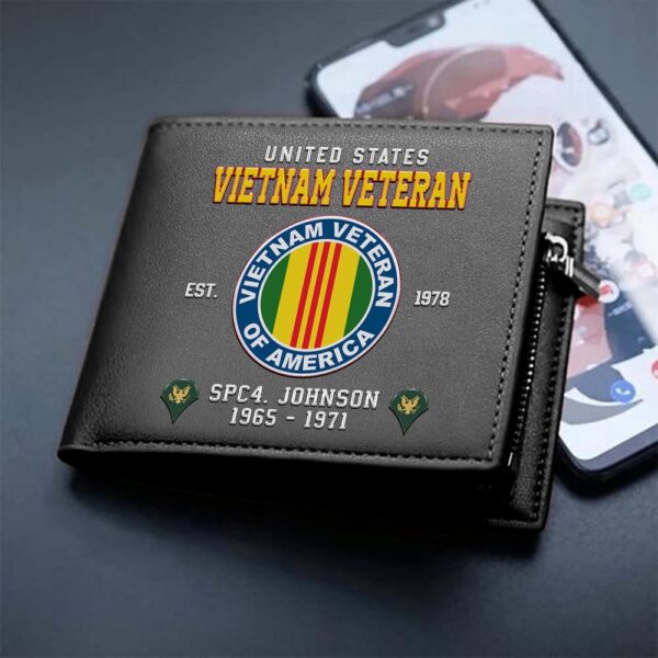 Vietnam Veteran Custom Your Name Rank And Year Military Wallet For Soldiers, Veteran Wallet