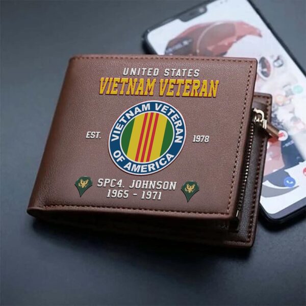 Vietnam Veteran Custom Your Name Rank And Year Military Wallet For Soldiers, Veteran Wallet