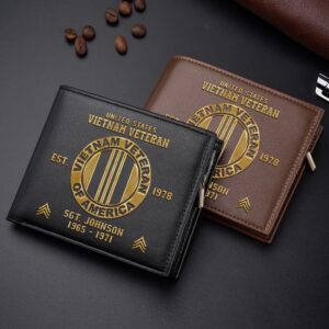 Vietnam Veteran Men Wallet Custom Name Rank…