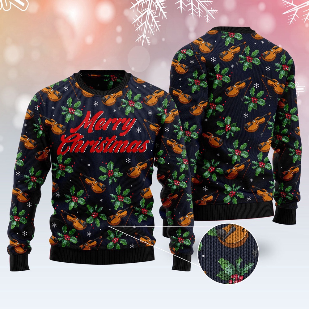 Violin Christmas Ugly Christmas Sweater, Christmas Sweater, Ugly Sweater, Funny Xmas Sweaters Violin Christmas Ugly Christmas Sweater, Christmas Sweater, Ugly Sweater, Funny Xmas Sweaters