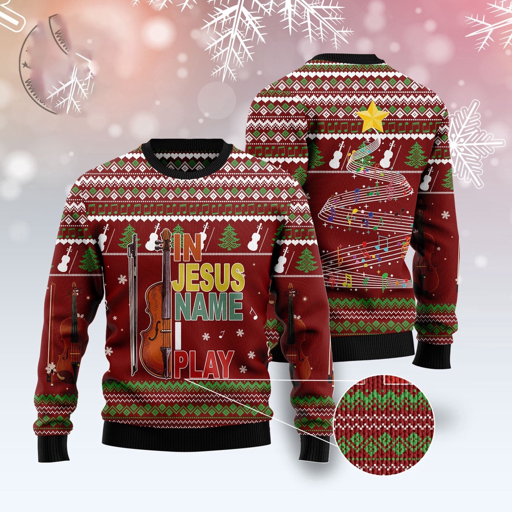 Violin I Play Ugly Christmas Sweater, Christmas Sweater, Ugly Sweater, Funny Xmas Sweaters Violin I Play Ugly Christmas Sweater, Christmas Sweater, Ugly Sweater, Funny Xmas Sweaters