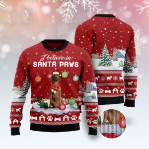 Vizsla I Believe In Santa Paws Ugly…