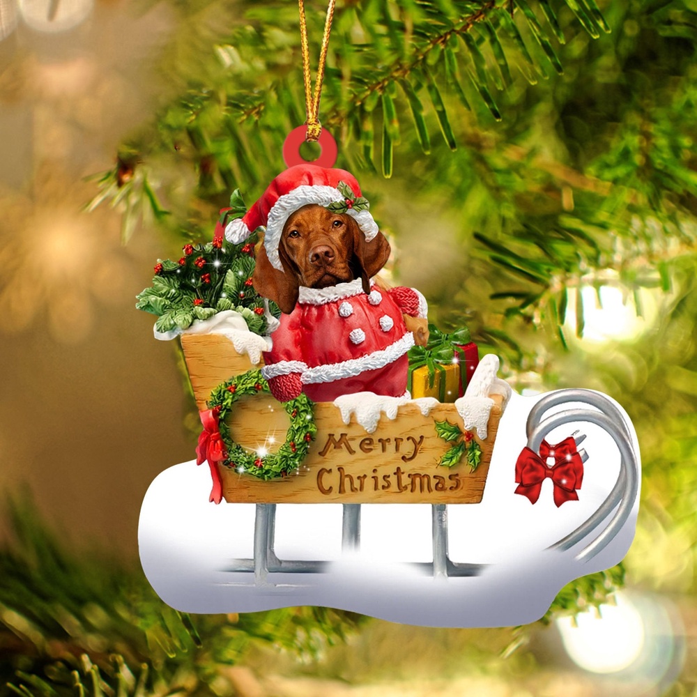 Vizsla Merry Christmas Ornament, Christmas Ornament, Dog Ornament, Xmas Dog Ornaments