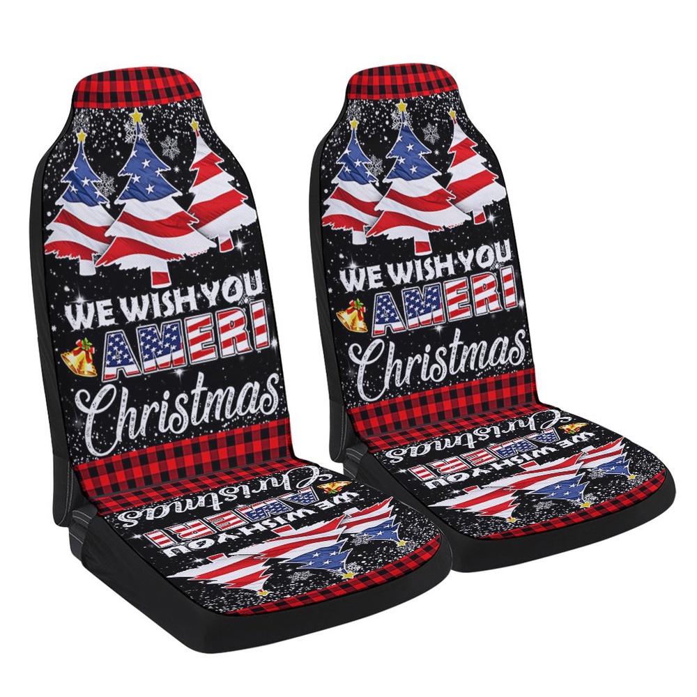 We Wish You Ameri Christmas Seat Cover Cars, Christmas Car Seat Cover, Car Seat Cover