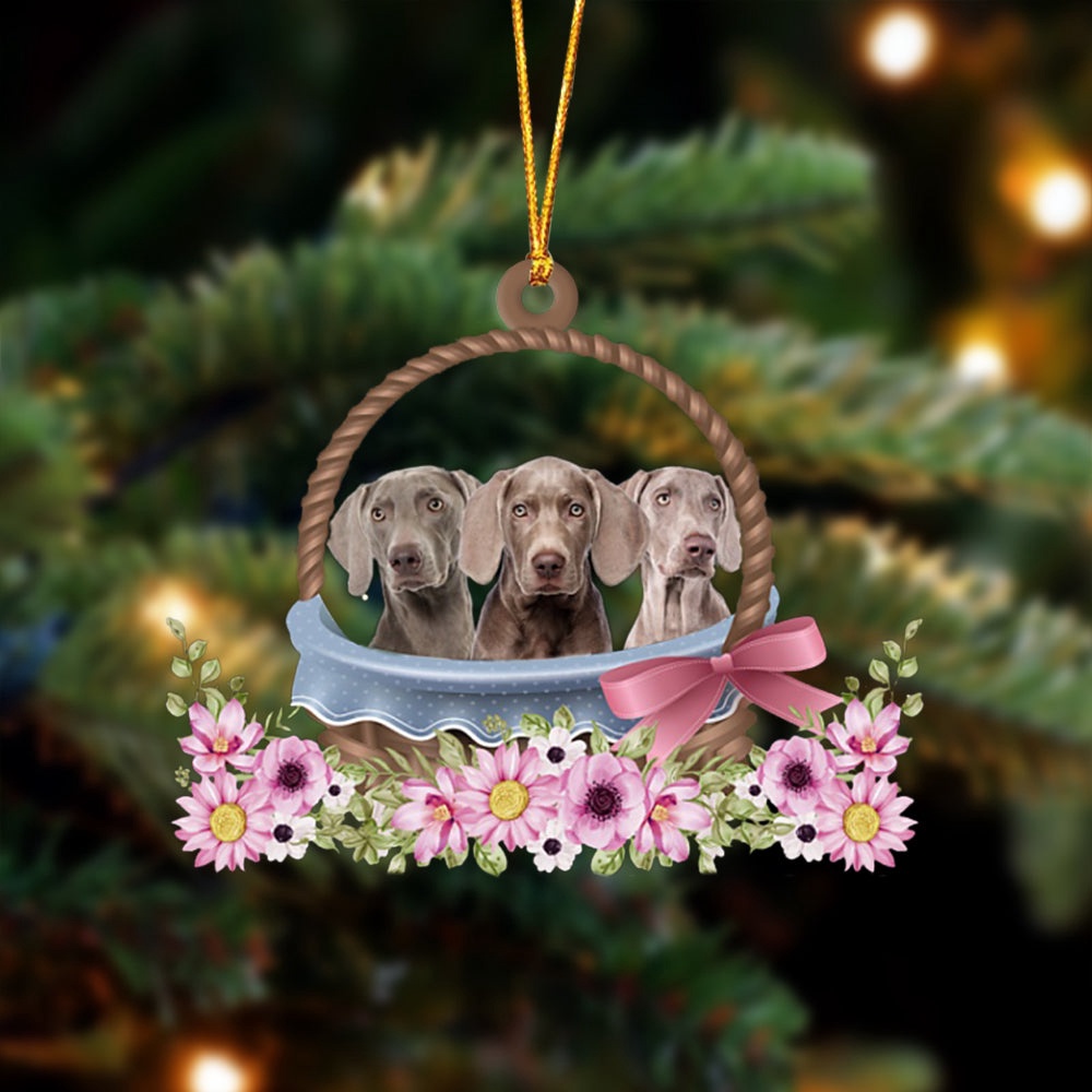 Weimaraner Dogs In The Basket Ornament, Christmas Ornament, Dog Ornament, Xmas Dog Ornaments Weimaraner Dogs In The Basket Ornament, Christmas Ornament, Dog Ornament, Xmas Dog Ornaments