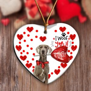 Weimaraner Happy Valentine’s Day Ornament, Christmas Ornament,…
