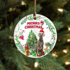 Weimaraner Tree Merry Christmas Ornament, Christmas Ornament,…