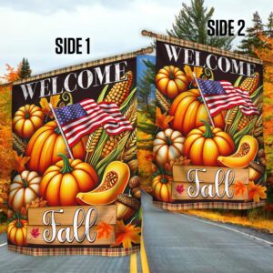 Welcome Fall Pumpkins Harvest Thanksgiving Flag Halloween Flag Halloween Garden Flags Halloween House Flags 3 a4trhw.jpg