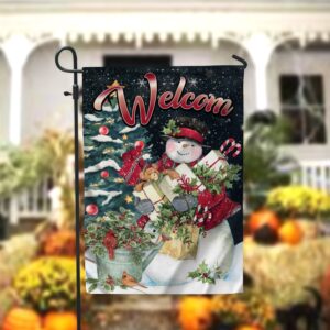 Welcome Snowman Garden FlagXmas, Garden Flags, Outdoor…
