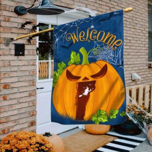 Welcome Vermont Pumpkins Halloween Fall Flag Halloween Flag Halloween Garden Flags Halloween House Flags 1 igytxz.jpg