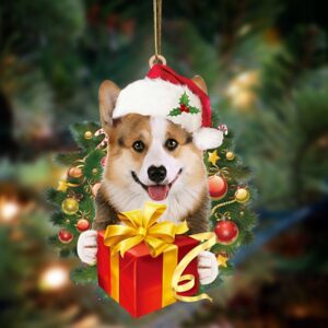 Welsh Corgi-Dogs give gifts Hanging Ornament, Christmas…