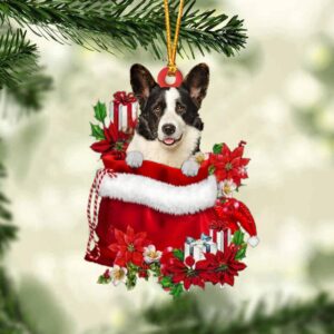 Welsh Corgi In Gift Bag Christmas Ornament,…