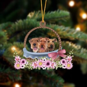 Welsh Terrier Dogs In The Basket Ornament,…