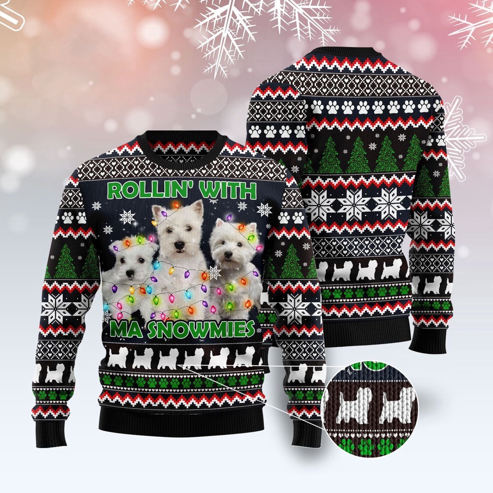 West Highland White Snowmies Ugly Christmas Sweater, Christmas Sweater, Ugly Sweater, Funny Xmas Sweaters