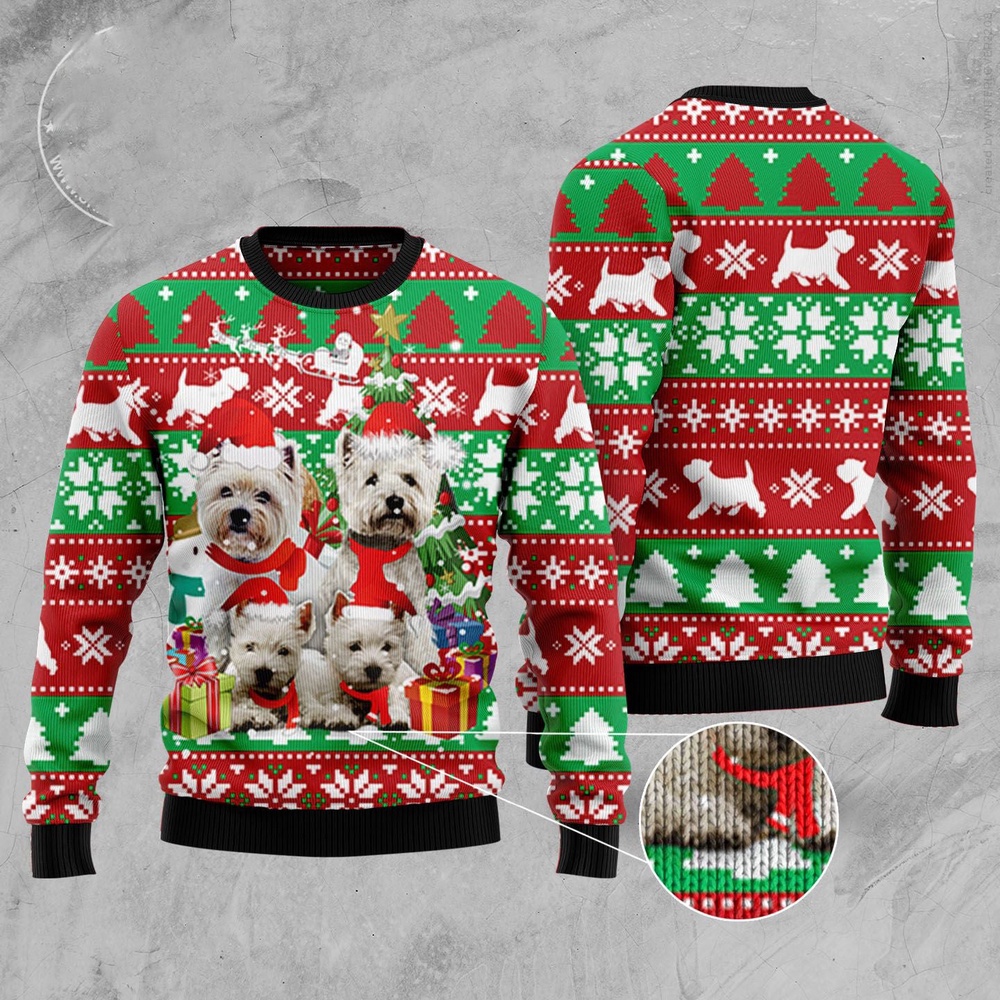 West Highland White Terrier Family Ugly Christmas Sweater, Christmas Sweater, Ugly Sweater, Funny Xmas Sweaters West Highland White Terrier Family Ugly Christmas Sweater, Christmas Sweater, Ugly Sweater, Funny Xmas Sweaters