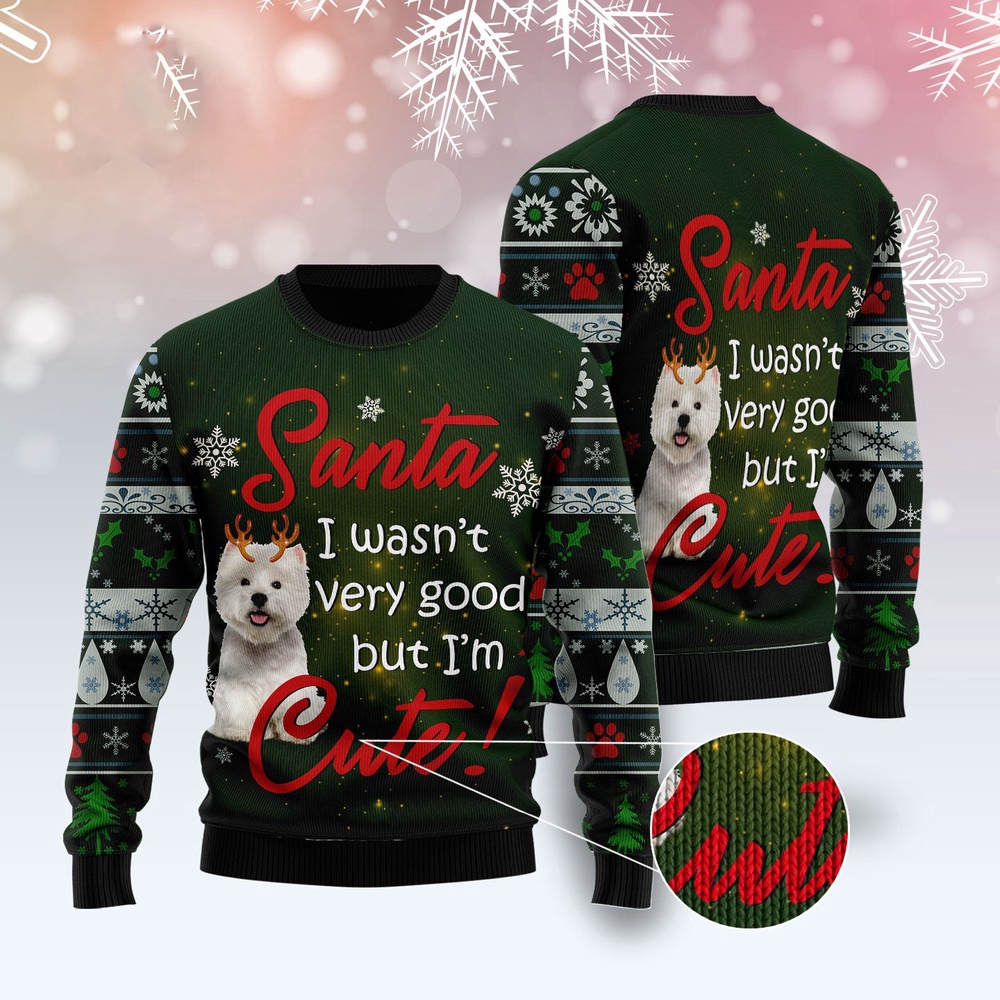 West Highland White Terrier I’M Cute Ugly Christmas Sweater, Christmas Sweater, Ugly Sweater, Funny Xmas Sweaters West Highland White Terrier I’M Cute Ugly Christmas Sweater, Christmas Sweater, Ugly Sweater, Funny Xmas Sweaters
