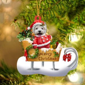 West Highland White Terrier Merry Christmas Ornament,…