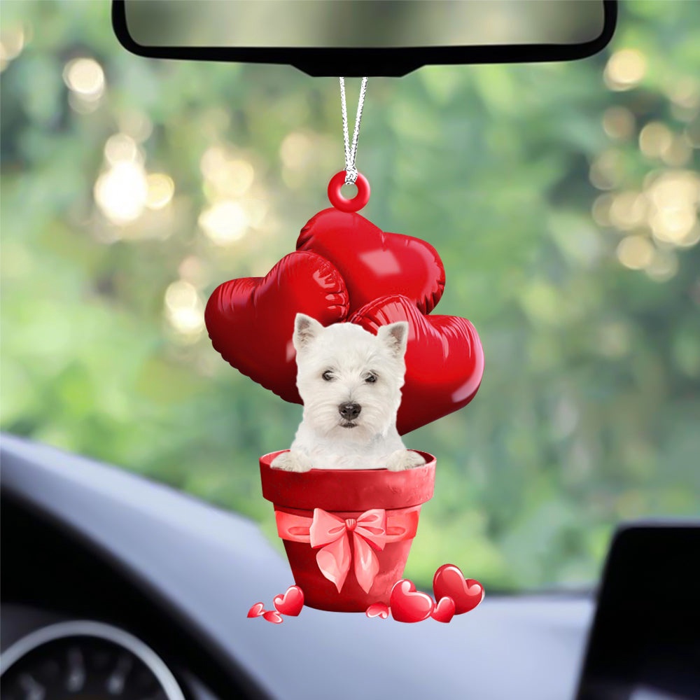 West Highland White Terrier Red Heart Balloon Ornament, Christmas Ornament, Dog Ornament, Xmas Dog Ornaments West Highland White Terrier Red Heart Balloon Ornament, Christmas Ornament, Dog Ornament, Xmas Dog Ornaments