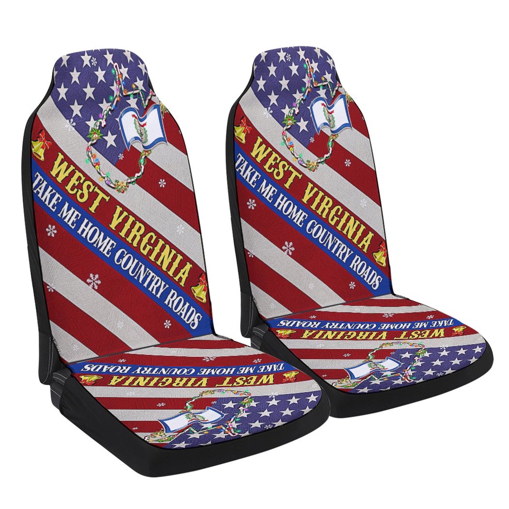 West Virginia Christmas West Virginia Take Me Home Country Roads Seat Cover Cars, Christmas Car Seat Cover, Car Seat Cover