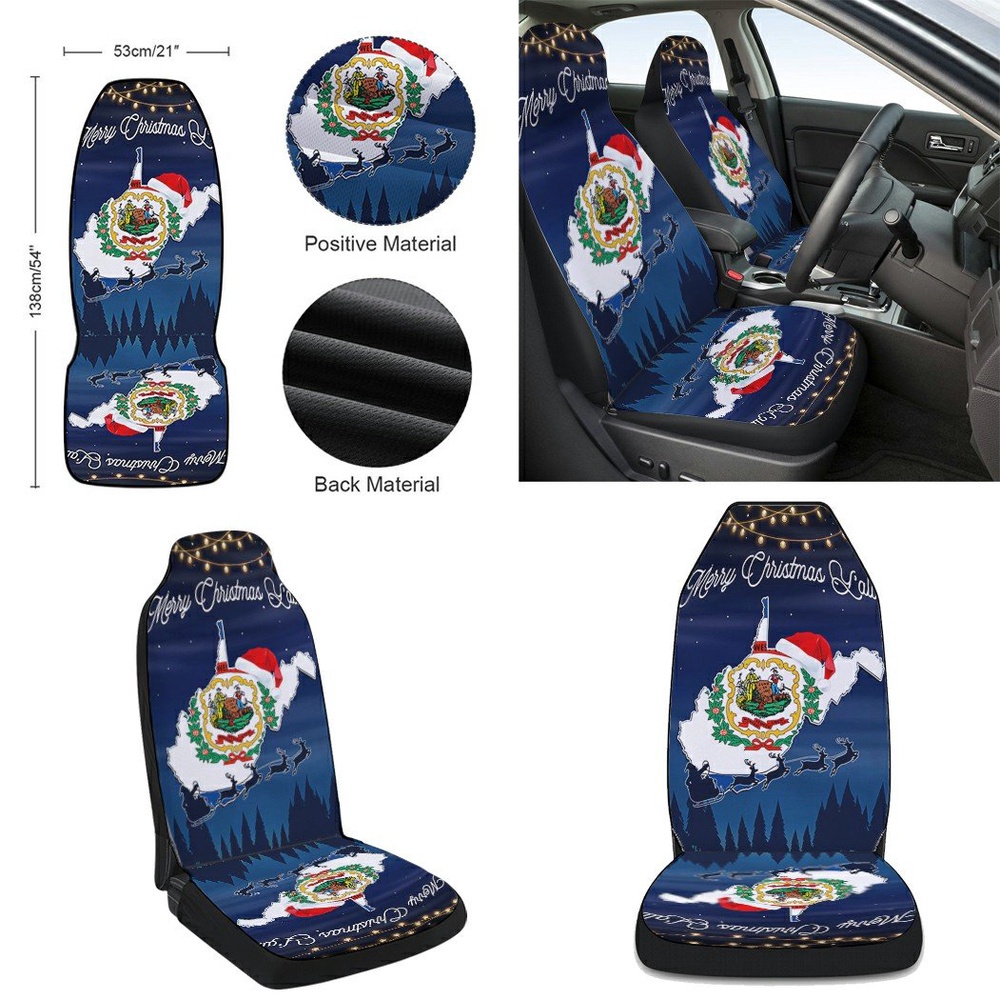West Virginia State Merry Christmas You all Seat Cover Cars, Christmas Car Seat Cover, Car Seat Cover