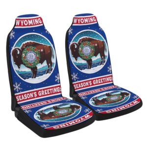 Wyoming Christmas Season Greetings Seat Cover Cars,…