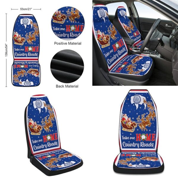 Wyoming Take Me Home Country Roads Christmas Santa Claus Seat Cover Cars, Christmas Car Seat Cover, Car Seat Cover