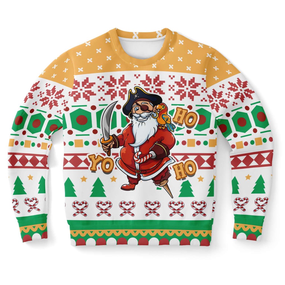 Yo Ho Ho Pirate Santa Ugly Christmas Sweater, Christmas Sweater, Ugly Sweater, Funny Xmas Sweaters