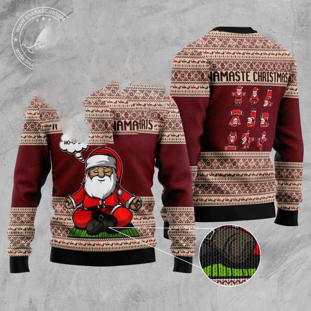 Yoga Santa Clause Ugly Christmas Sweater, Christmas Sweater, Ugly Sweater, Funny Xmas Sweaters
