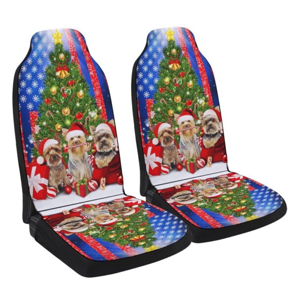 Yorkie Yorkshire Terrier Merry Christmas Seat Cover Cars, Christmas Car Seat Cover, Car Seat Cover