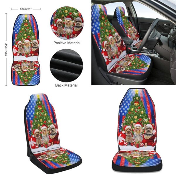 Yorkie Yorkshire Terrier Merry Christmas Seat Cover Cars, Christmas Car Seat Cover, Car Seat Cover