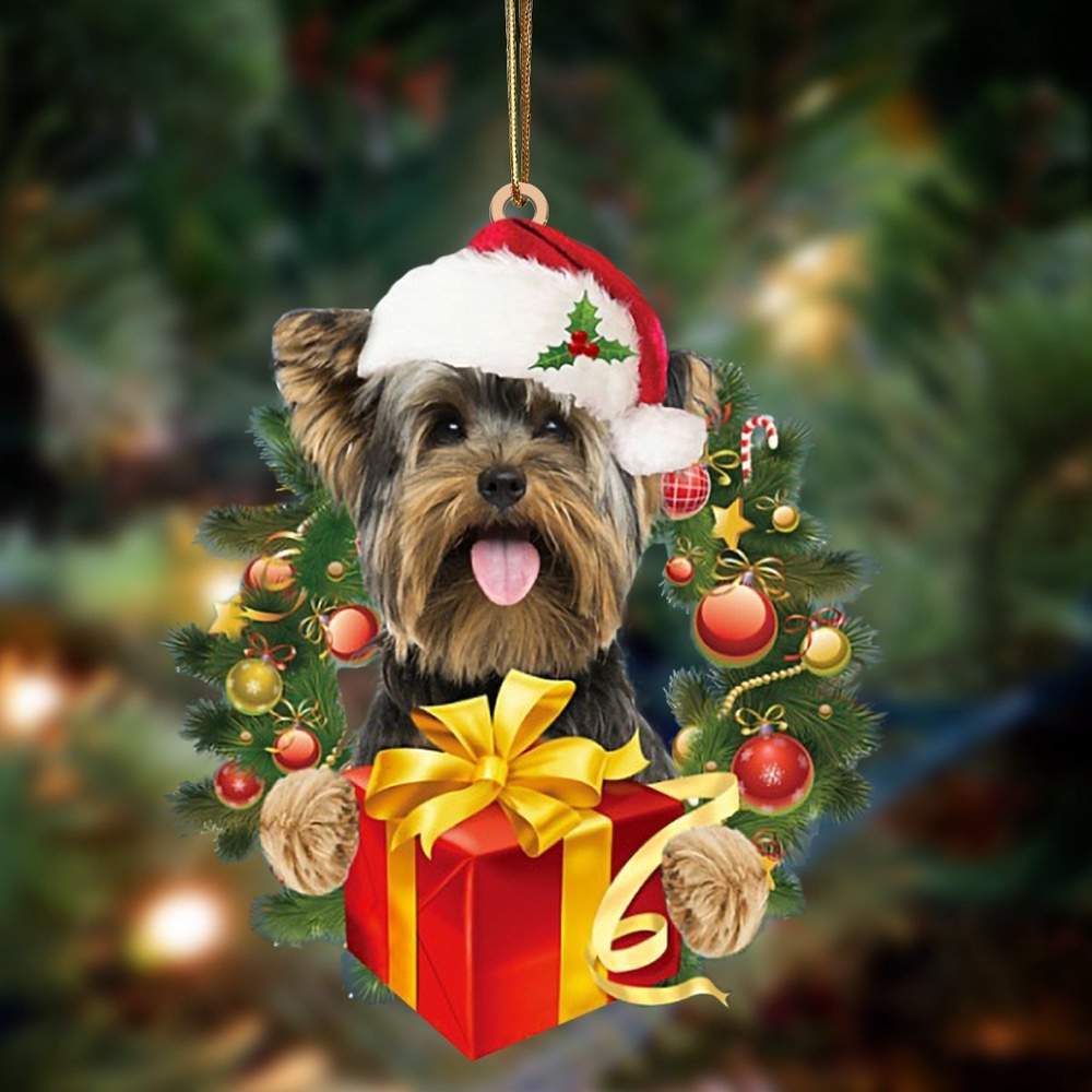 Yorkshire Terrier-Dogs give gifts Hanging Ornament, Christmas Ornament, Dog Ornament, Xmas Dog Ornaments