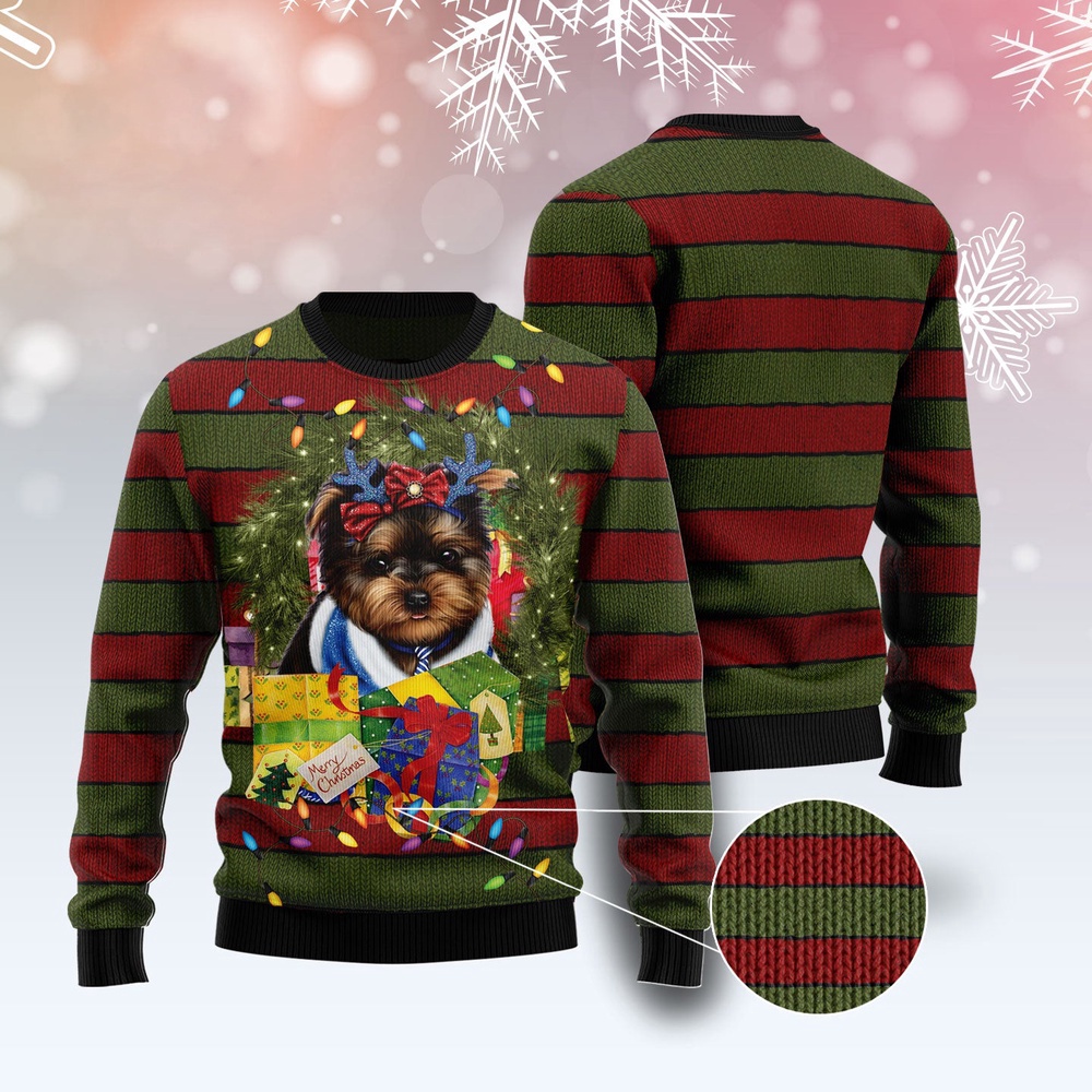 Yorkshire Terrier Gift Xmas Ugly Christmas Sweater, Christmas Sweater, Ugly Sweater, Funny Xmas Sweaters