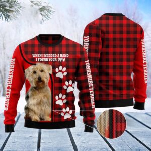 Yorkshire Terrier Paw Ugly Christmas Sweater, Dog…