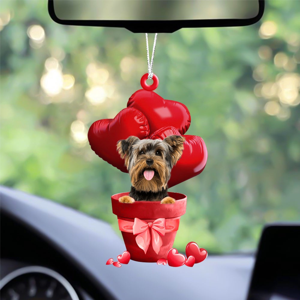 Yorkshire Terrier Red Heart Balloon Ornament, Christmas Ornament, Dog Ornament, Xmas Dog Ornaments