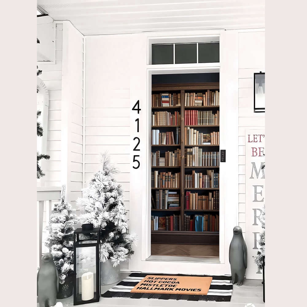 3D Bookcase Door Cover, Bookcase Door Covers, Bookcase Door Decor For Christmas, Christmas Gift 3D Bookcase Door Cover, Bookcase Door Covers, Bookcase Door Decor For Christmas, Christmas Gift