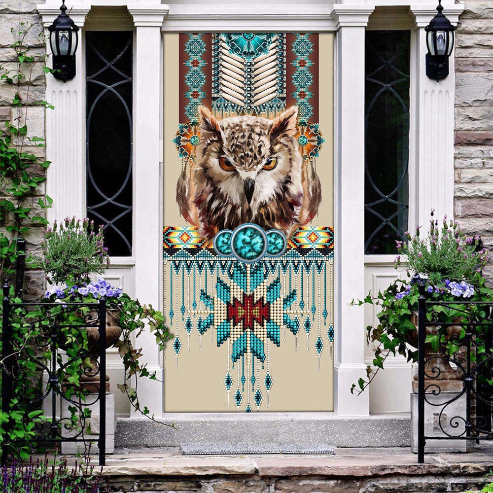 Adorning Entryways Owl & Native American Pattern Door Cover, Christmas Gift